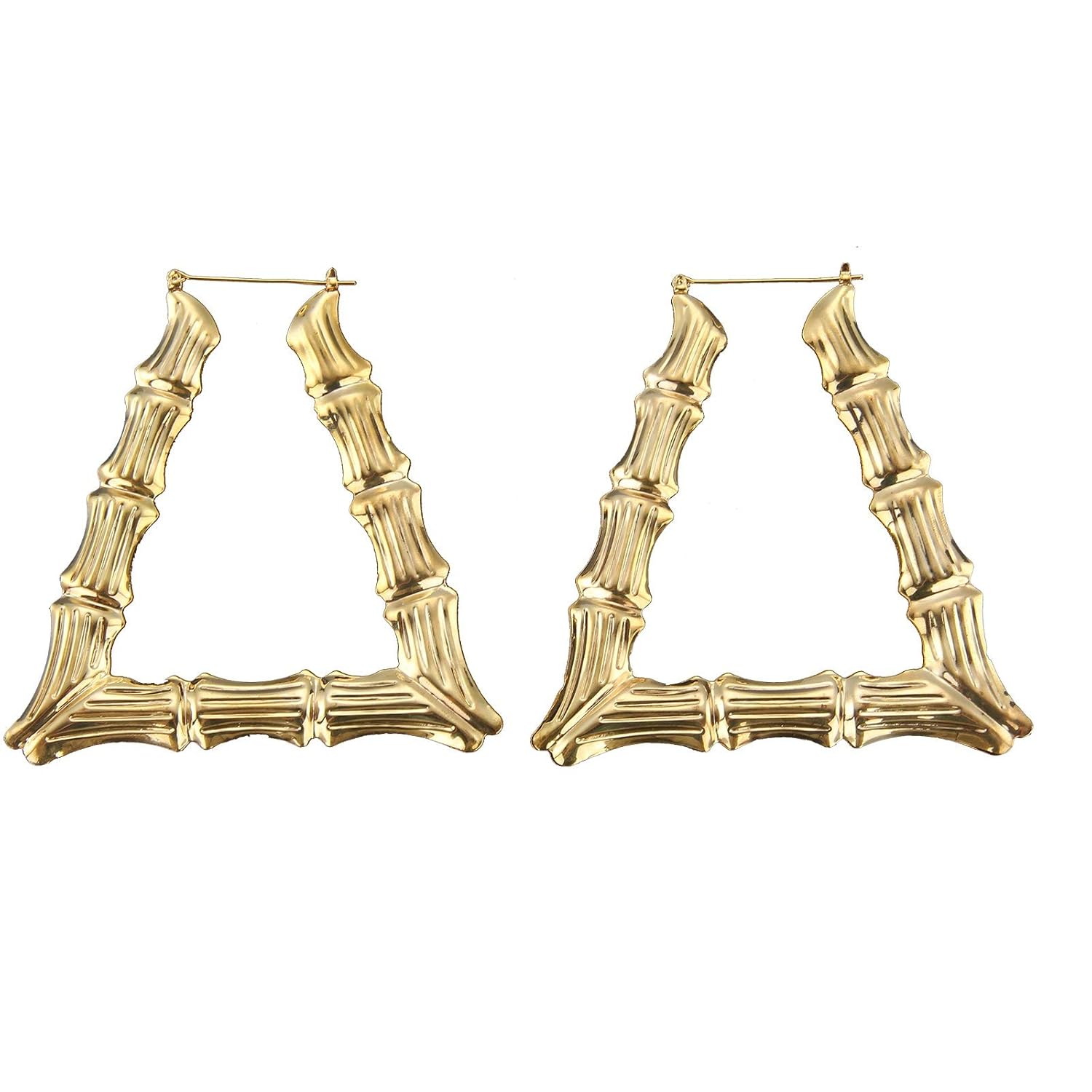 MultiWare Large Bamboo Earrings HipHop Ladies Hoop Bling Circle 9cm