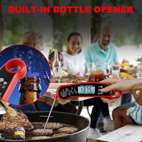 Digital Meat Thermometer - Instant Read Food Thermometer With Backlight, Calibration, Waterproof