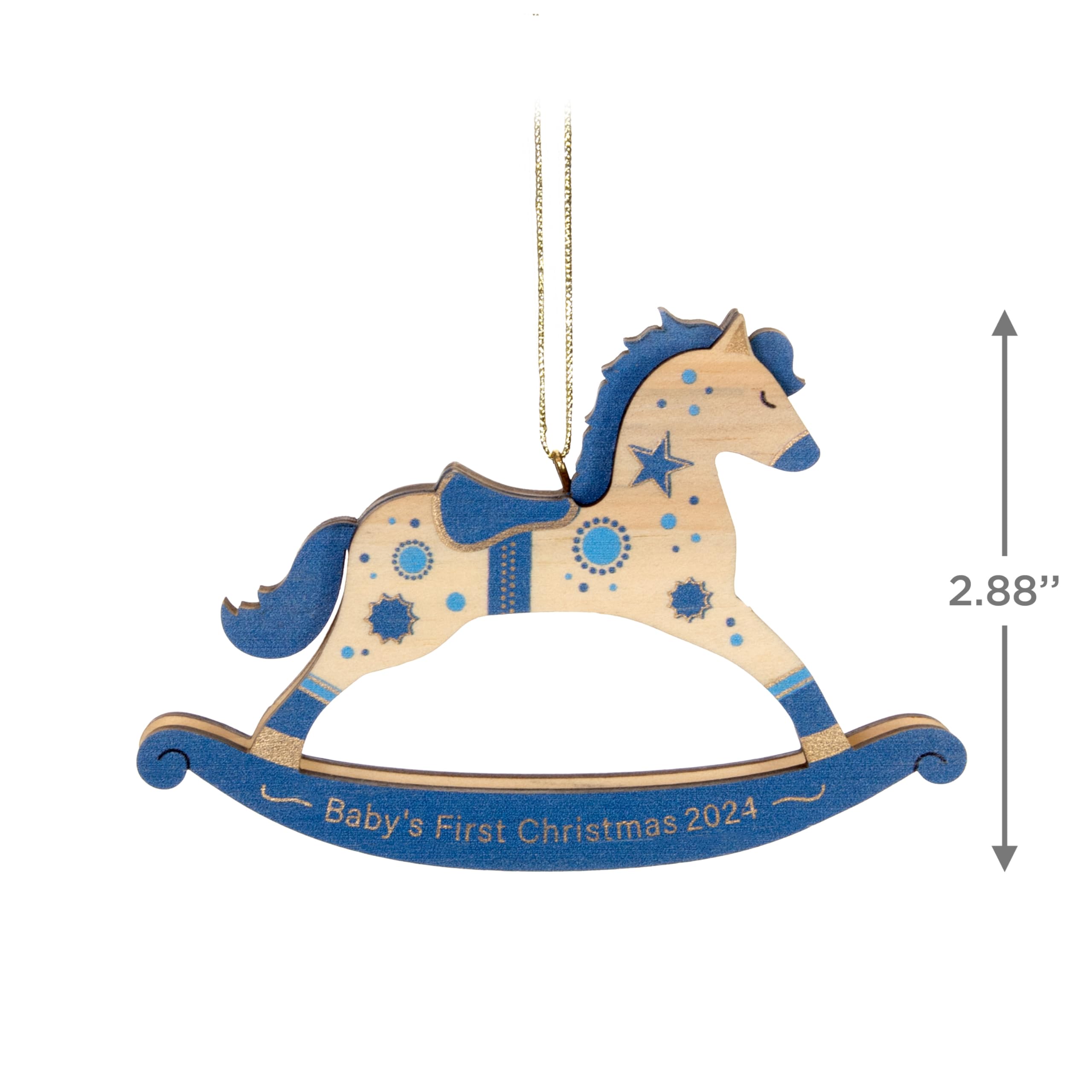 Hallmark Keepsake Christmas Ornament 2024, Baby Boy's First Christmas Rocking Horse 2024, Wood, Baby Shower Gifts