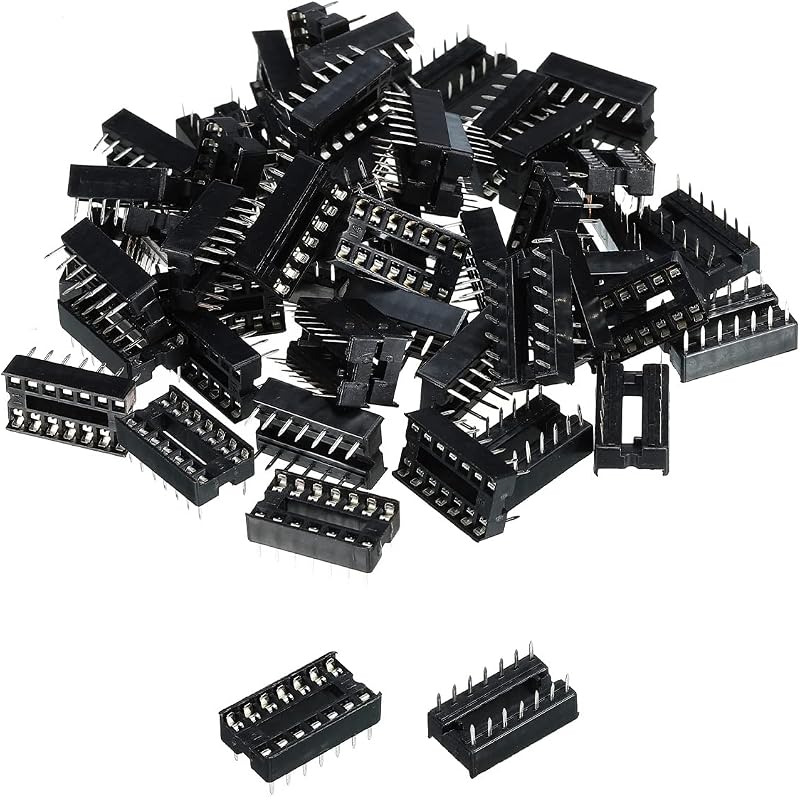 sourcing map 14 Pin DIP IC Socket Adapter 2.54mm Pitch Flat Pin 30 Pack PCB