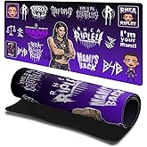 Head Case Designs Officially Licensed WWE Sticker Collage Rhea Ripley 23.62 x 11.81 x 0.12 inches (600 x 300 mm) - L Gaming Office Desk PC Keyboard Mouse Mat Pad