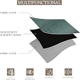 CUCRAF 100% Blackout Curtains 66 x 114 Inch Eyelet 2 Panels Dark Green view 3