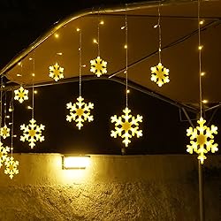 Toodour Christmas Snowflake Lights Outdoor, 17.22ft