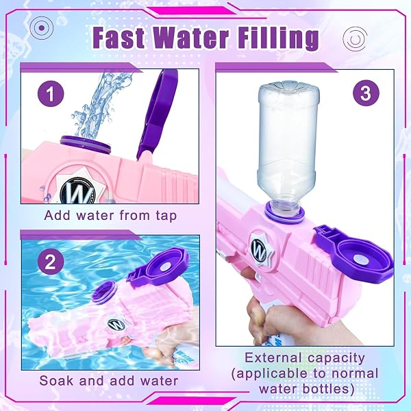 ELECTRIC WATER GUN, ULTIMATE BATTLE BLASTER WATER GUNS WITH DUAL NOZZLES HIGH CAPACITY AUTOMATIC SQUIRT GUNS SUMMER OUTDOOR BEACH SWIMMING POOL PARTY TOY FOR ADULT AND KIDS (PINK, 1P PINK)