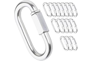 IEBUOBO Quick Link Stainless Steel Quick Link Chain D Shape Locking Quick Chain for Carabiner, Hammock, Camping and Outdoor Equipment
