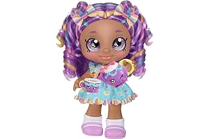 Kindi Kids Kirstea & Tea Party Set. Toddler Doll with Changeable Clothes Plus 11 Shopkins Tea Party Accessories. Includes Playmat 24 in x 24 in - Amazon Exclusive