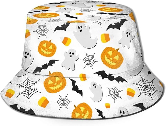 Halloween Ghost Pumpkin Festival Unisex Bucket Hat Reversible Fisherman