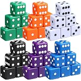 Seenelling 36 Piece 19mm Casino Theme Party Dice Sets, Fashion Color | Acrylic Large D6 Opaque Dice Bulk, Colorful Six-sided Dice, Board Games Accessories, Birthday Theme Party Supply