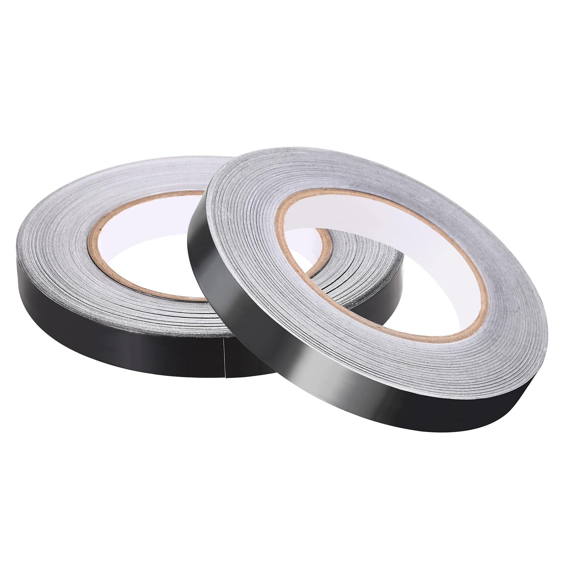 sourcing map Aluminum Foil Tape Black Matte Tape Non Reflective 15mmx50m/164ft for HVAC, Sealing, Patching Hot and Blocking Light 2pcs