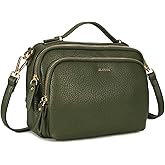 GLITZALL Multi Pockets Crossbody Bags for Women Small Top Handle Purse Satchel and Medium Pocketbooks | Fit A5 Notebook, Pad Mini, Soft Vegan Leather