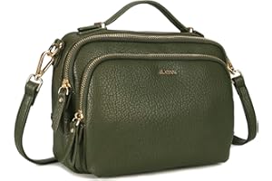 GLITZALL Multi Pockets Crossbody Bags for Women Small Top Handle Purse Satchel and Medium Pocketbooks with Soft Vegan Leather