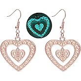 EEQQBZ Glow in The Dark Silver Heart shape Earrings,Fantasy Glowing Jewelry Earrings