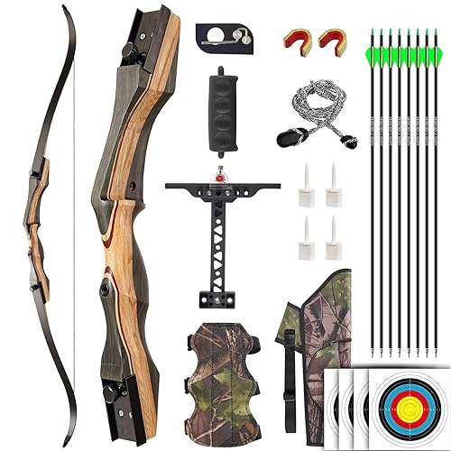 Bow And Arrow Set For Adults PMZ Flame Z8 Recurve Bow And Arrow Set For Youth Adult, 60 Wooden Takedown Traditional Hunting Bow Kit With 6pc Arrows For Intermediate Practice Competition (20-60lbs Bow And Arrow Set For Adults PMZ Flame Z8 Recurve Bow And Arrow Set For Youth Adult, 60 Wooden Takedown Traditional Hunting Bow Kit With 6pc Arrows For Intermediate Practice Competition (20-60lbs