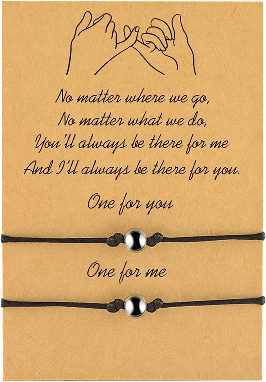 MANVEN Pinky Promise Distance Matching Bracelets for Mother Daughter Best Friends Him and Her