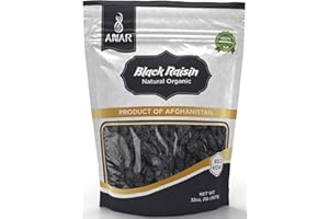 ANAR GOODS ANAR Black Raisin 32oz (907g) | Kishmish کشمش سياه | Seedless | Organic, Pure & Natural | Sweet & Unsulfured | Best for Cooking, Snacking, Oatmeal, Cookies, Baking & More | Resealable Stand-Alone Bag | From Afghanistan | Pack of 1