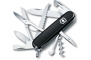 Victorinox Huntsman Swiss Army Knife, 15 Functions, Swiss Made Pocket Knife with Large Blade, Screwdriver, Scissors and Wood 