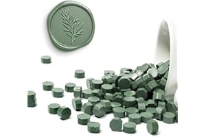 UNIQOOO 180 Pcs Dark Olive Green Sealing Wax Beads Nuggets for Wax Seal Stamp - Perfect for Wedding Invitations, Thank You Ca