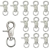 Allazone 12 PCS Trigger Snap Hooks, Lobster Clasp 360 Degree Swivel Spring Buckle Metal Swivel Clips for Pet Cages Chains Keychains Swivel Clip Hooks Lanyard Snap Hook Purse Clip