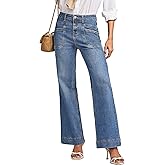 EVALESS Womens Jeans Wide Leg High Waisted Straight Bootcut Jeans Trendy Fall 2026 Zimbaplatinum Stretchy Denim Pants