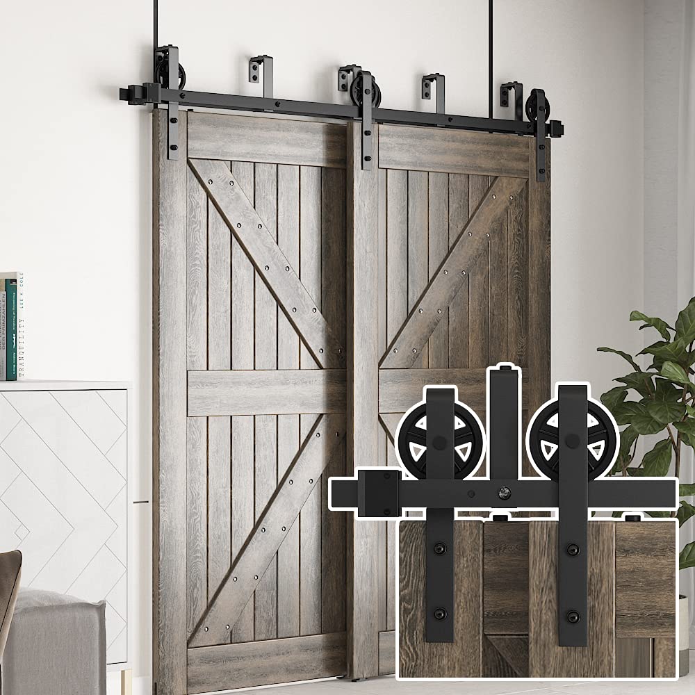 Buy skysen 5FT Low Ceiling Heavy Duty Sliding Barn Door Hardware Double