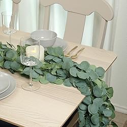 CQURE 8Pcs Eucalyptus Garland,Artificial Eucalyptus