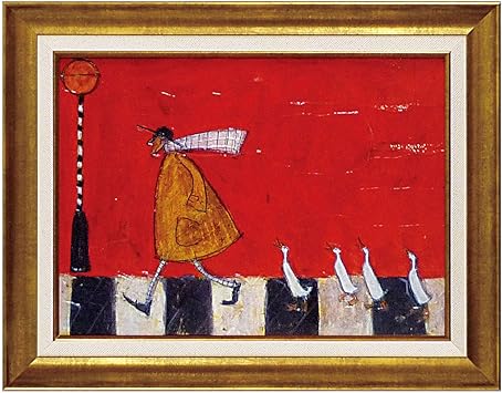 Amazon Co Jp 絵画 絵 インテリア 玄関 サムトフト アヒルと横断 St ホーム キッチン