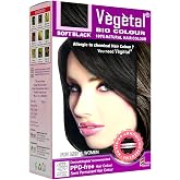 Vegetal Bio Hair Colour Soft Black 50gm (1.8 Oz) Safe and Natural Hair Dye | Ammonia, PPD-Free &amp; Hypoallergenic Semi Permanent Hair Color, 100% Organic and Herbal Bio Hair Color Complete Kit Included