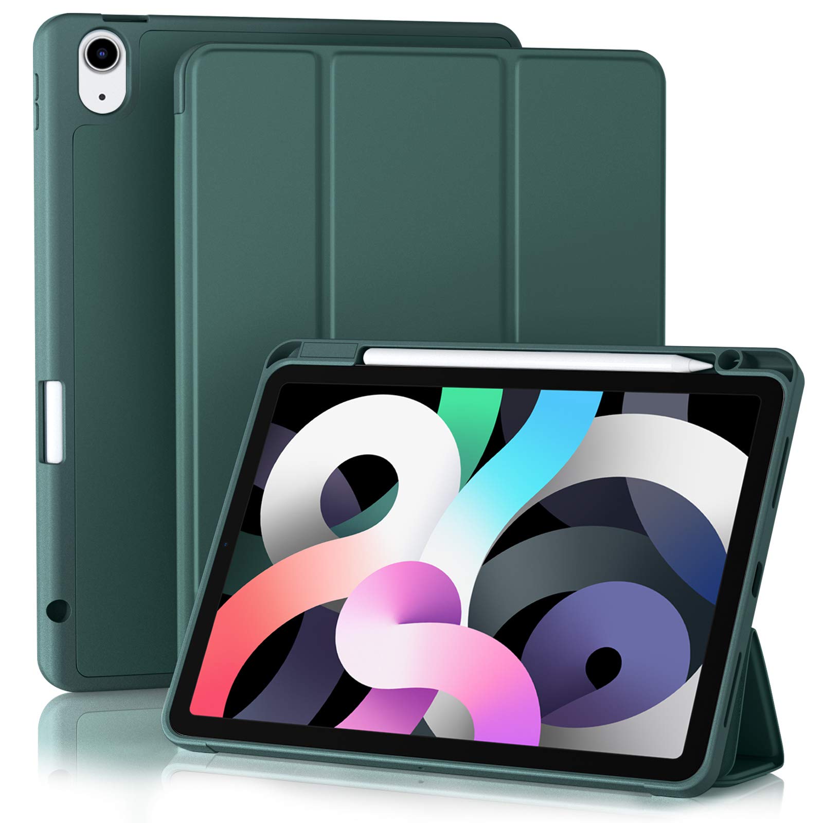 Photo 1 of Akkerds Compatible with iPad Air 6th Generation 11 Inch Case M2 2024, for iPad Air 5th/4th Generation Case 2022/2020 10.9 Inch with Pencil Holder[Auto Sleep/Wake], PineGreen