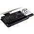 3M Keyboard Tray with Adjustable Keyboard and Mouse Platforms, Turn Knob to Adjust Height and Tilt, Swivels and Stores Under Desk, Gel Wrist Rest and Precise Mouse Pad, 17.75" Track, Black (AKT80LE)