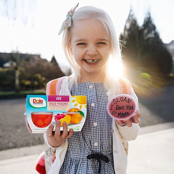 DOLE FRUIT BOWLS PEACHES IN STRAWBERRY FLAVORED GEL SNACKS, 4.3OZ 36 TOTAL CUPS, GLUTEN & DAIRY FREE, BULK LUNCH SNACKS FOR KIDS & ADULTS