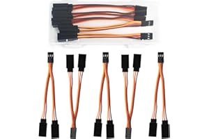 Dirvcp 5-Pack Servo Y Splitter Cable, 1 Female to 2 Male JR/Futaba Style Extension Harness Lead Wire, 4.45 inch（11.3CM 22-AWG for RC Cars, Boats, Drones, Airplane Models