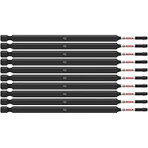 Toolant Robertson Bits Set, Square Drill Bit Impact S2 Steel With Magnetic CNC Tips, 1/4" Hex-Shank, 10pcs Robertson Bits #2 With Storage Box, 2" Long