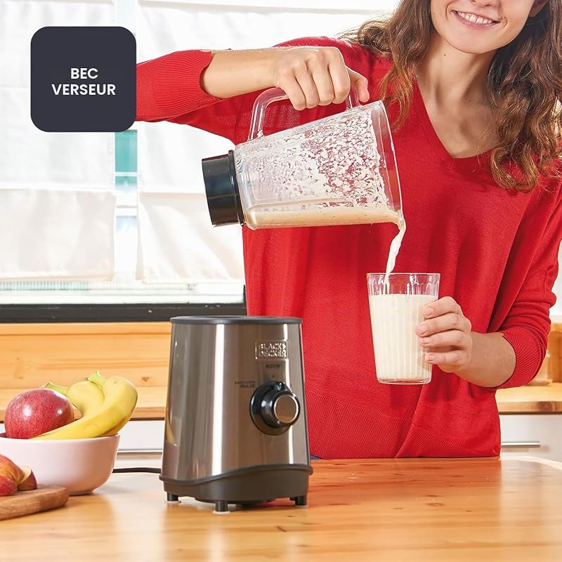 - Blender 800W, Verre 1,5L, Broie la glace, Inox