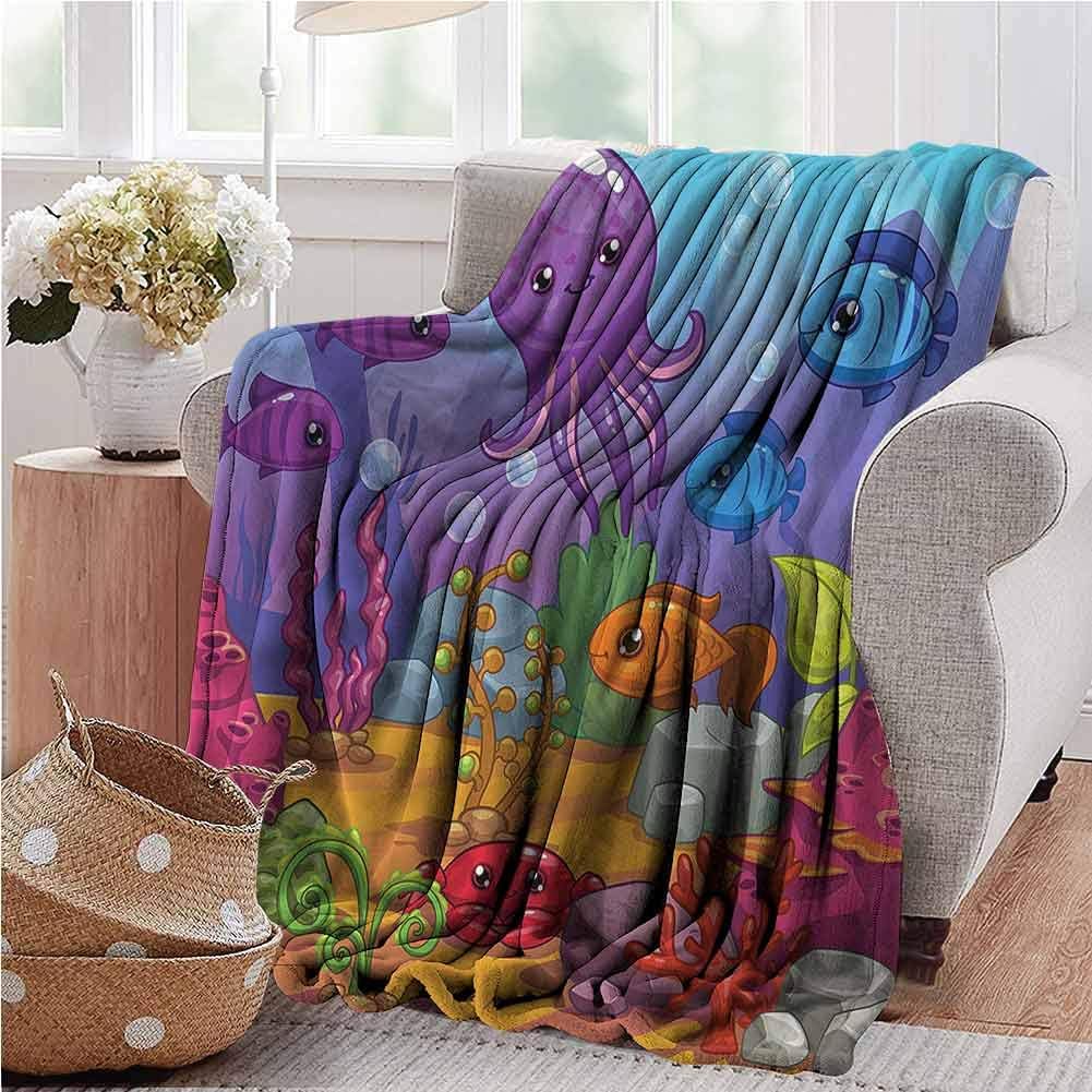 painting-home Super Soft Blanket Whale, Underwater World Aquarium Super Warm Soft Blanket for Sofa, Chair, Bed, Everyday Use 70 x 80 Inch