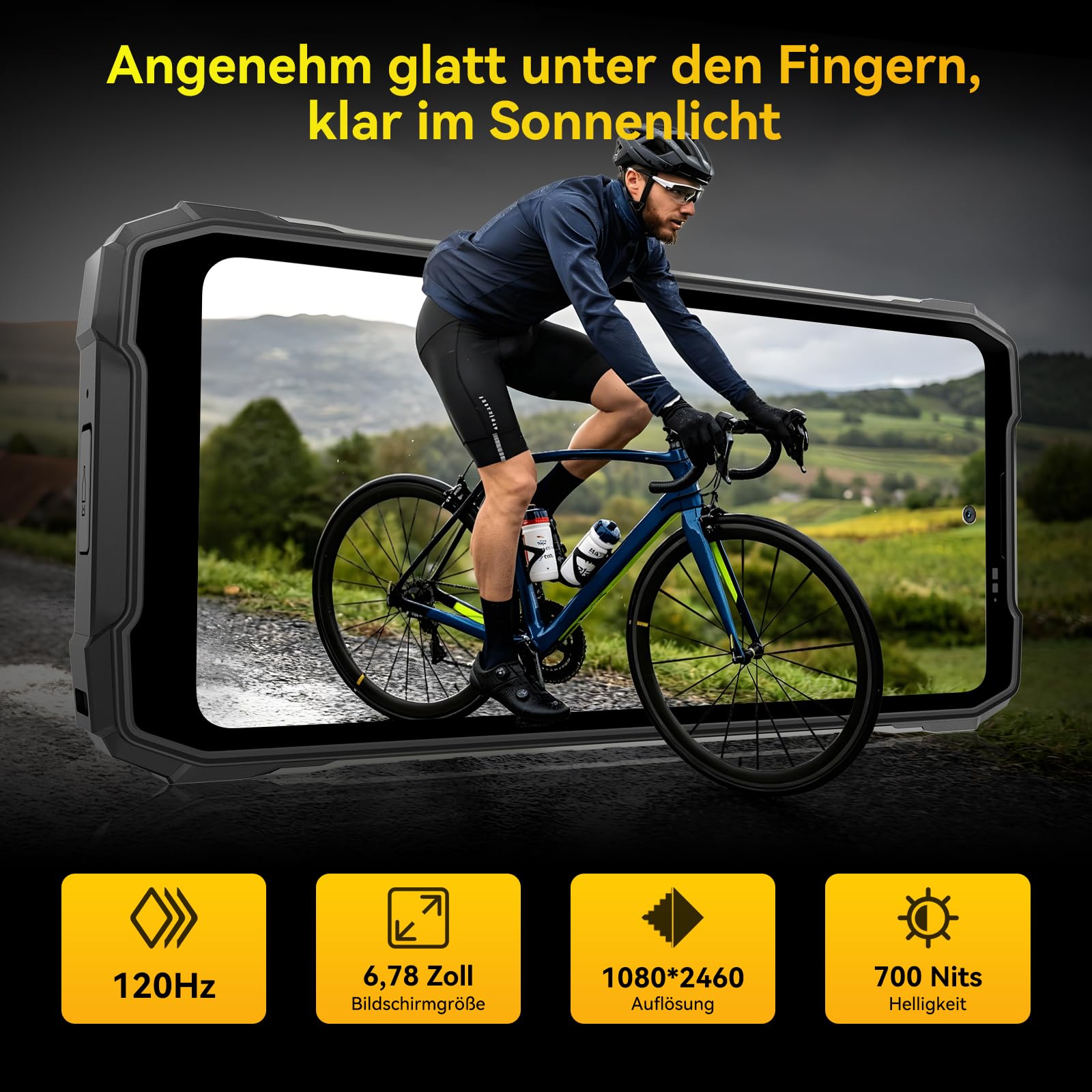 Blackview Rock 5 Outdoor Handy 2026, 20000mAh Business Handy, 24GB+256GB/2TB Android 16 Outdoor Smartphone, 108MP+50MP+20MP Nachtsicht, 6.78" FHD+ Display 120Hz IP69K, 4G/NFC/OTG/GPS/3 Jahre Garantie 6