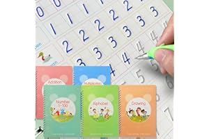 hzsshb Magic Practice Copybook, Reusable Writing Practice Book, for Preschool Kids Age 3-8 ​Calligraphy 7.8in×5.5in(5 Books with 10 Pens) (Box pack of 6 books) (5 books)