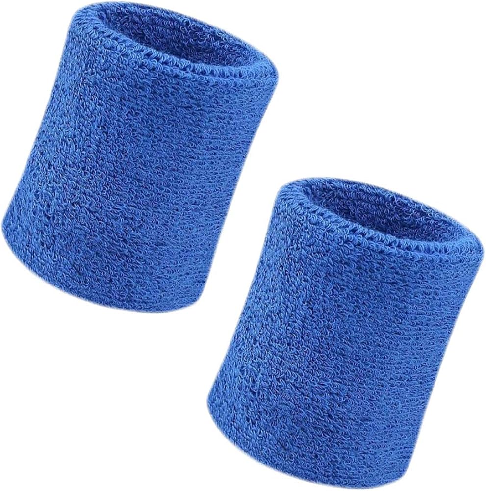 Vidillo Sweat Band, 2 Wrist Sports Bands, 4 Inch Sports Wrist Band in Soft Cotton for Thickening for Basketball Football Gymnastics