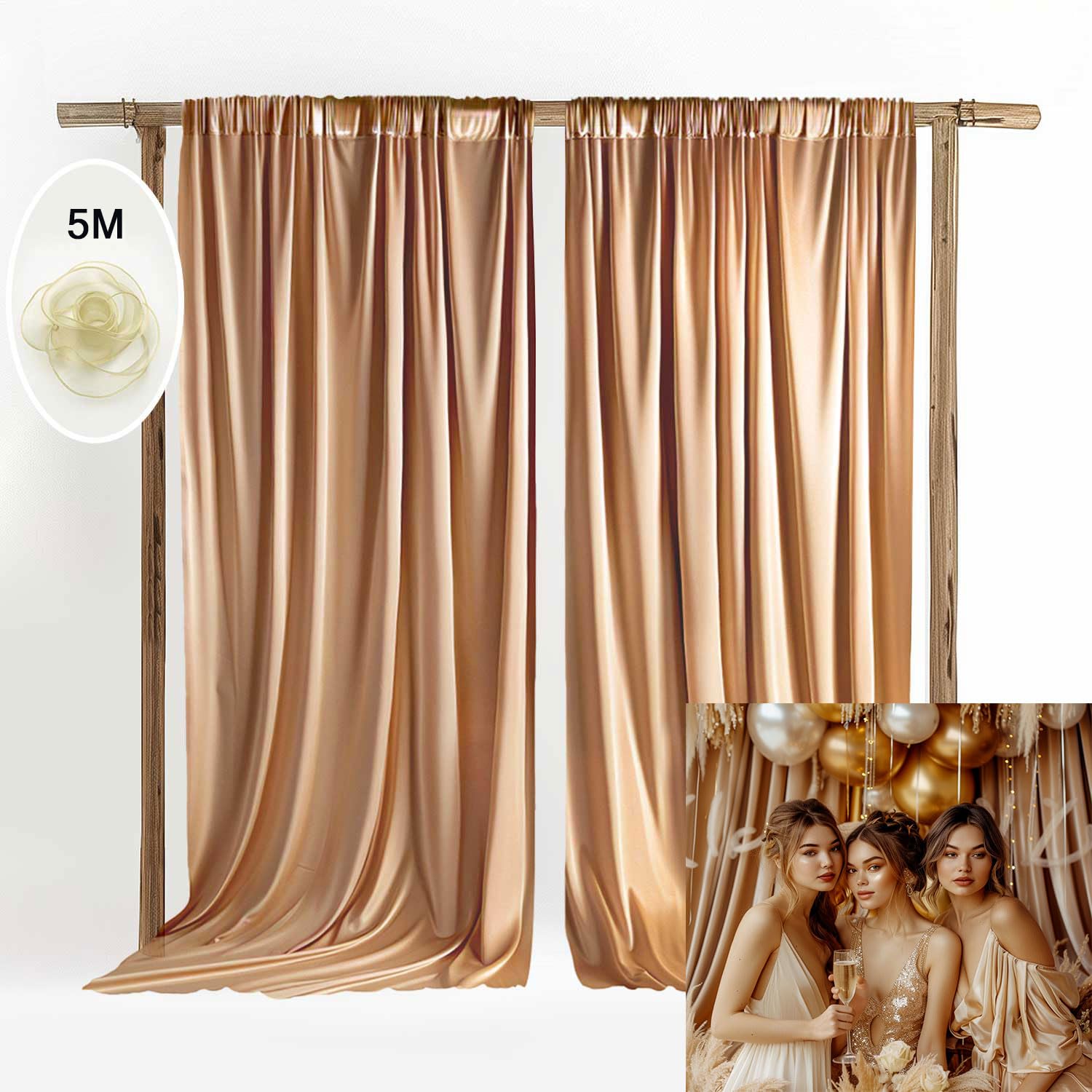 Photo 1 of QICAIYUN 10x10ft Dark Brown Curtains Backdrop Wrinkle Free Photo Curtains Backdrop Polyester Dark Brown Backdrops for Wedding Graduation Birthday Party Photography YUNSBDJ093