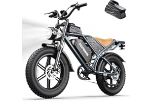 DEEPOWER Electric Bike for Adults,1500W/3500W Peak Motor 30MPH 35-180 Miles Electric Dirt Bike,Dual Suspension Ebikes for Adults, 20" Fat Tire E Bike with 624-2880Wh Battery,UL2849 Tested