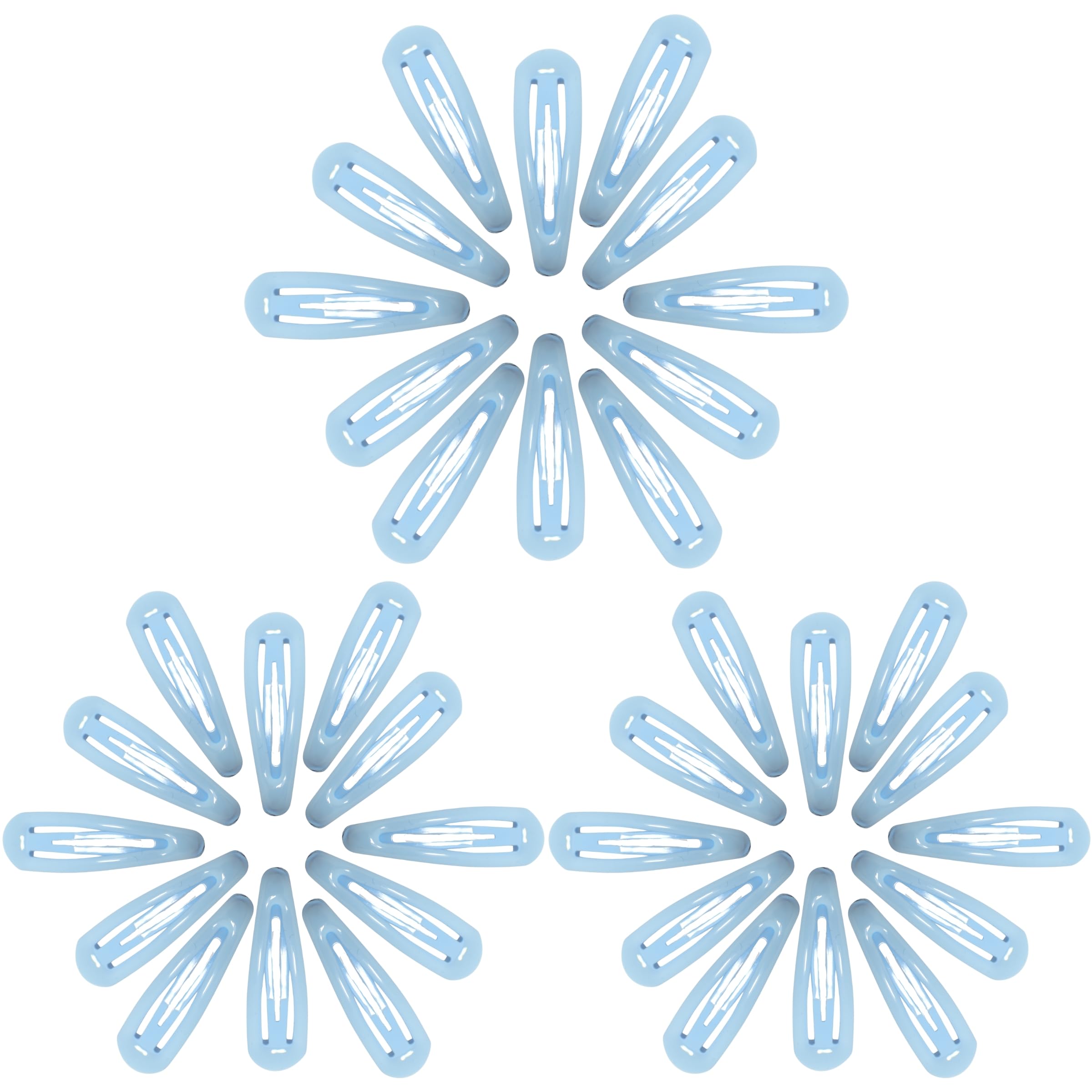 Topkids Accessories 36pc Snap Clips 5cm / 2" Hair Clip Hair Snap Clips Hair Pins Snap Hair Clips Hair Ties Snap Hair Clips Hair Accessories for Women & Hair Accessories for Girls (Light Blue)
