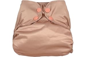 BISENKID Waterproof Cloth Diaper Cover Reusable Swim Diaper - Adjustable Outer Shell Over an Absorbent Inner Layer to Prevent Urine Blowouts - Outer Rose Tan, Size 2 (18-35lbs)