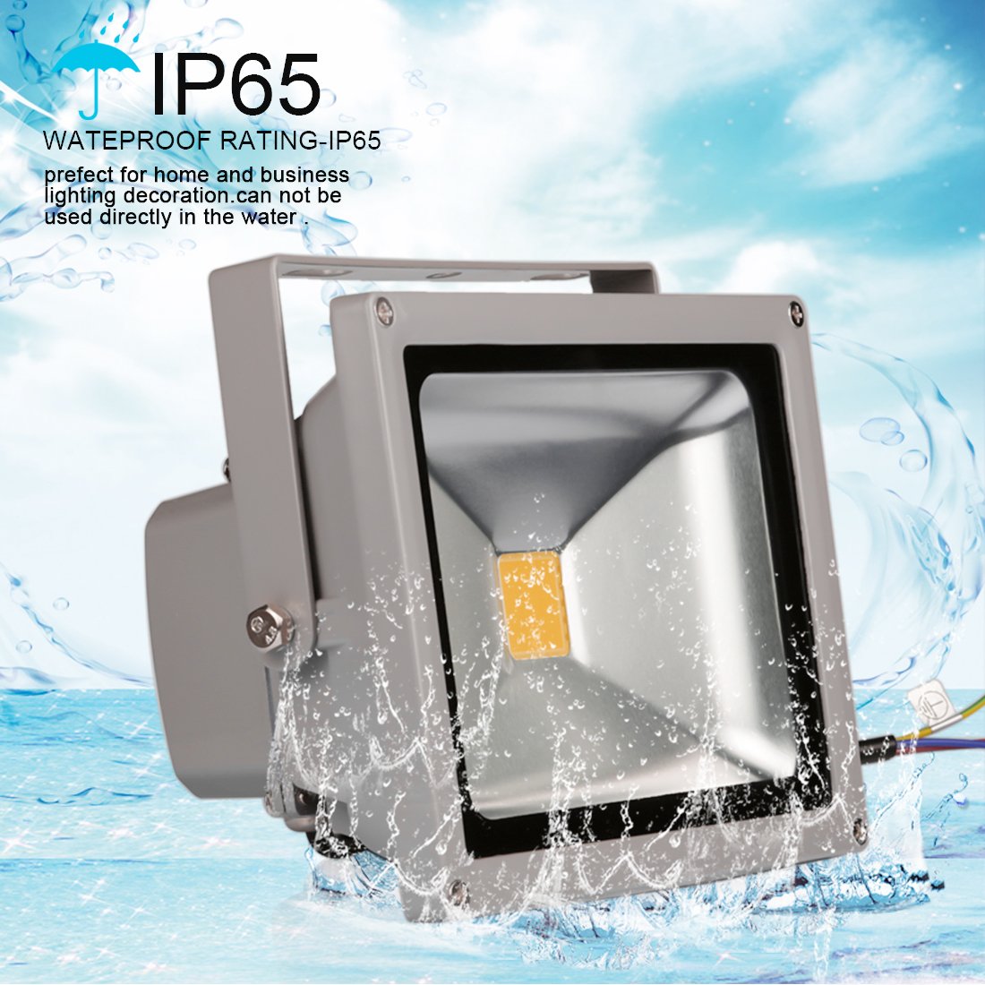 LEDMO 20W LED Flood Lights, Waterproof IP65 for outdoor, Warm White, 3000K, 1600lm, 100W Halogen Equivalent, Security Lights, Floodlight