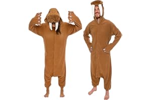 Funziez! Adult Onesie Halloween Costume - Animal and Sea Creature - Plush One Piece Cosplay Suit for Adults, Men and Women