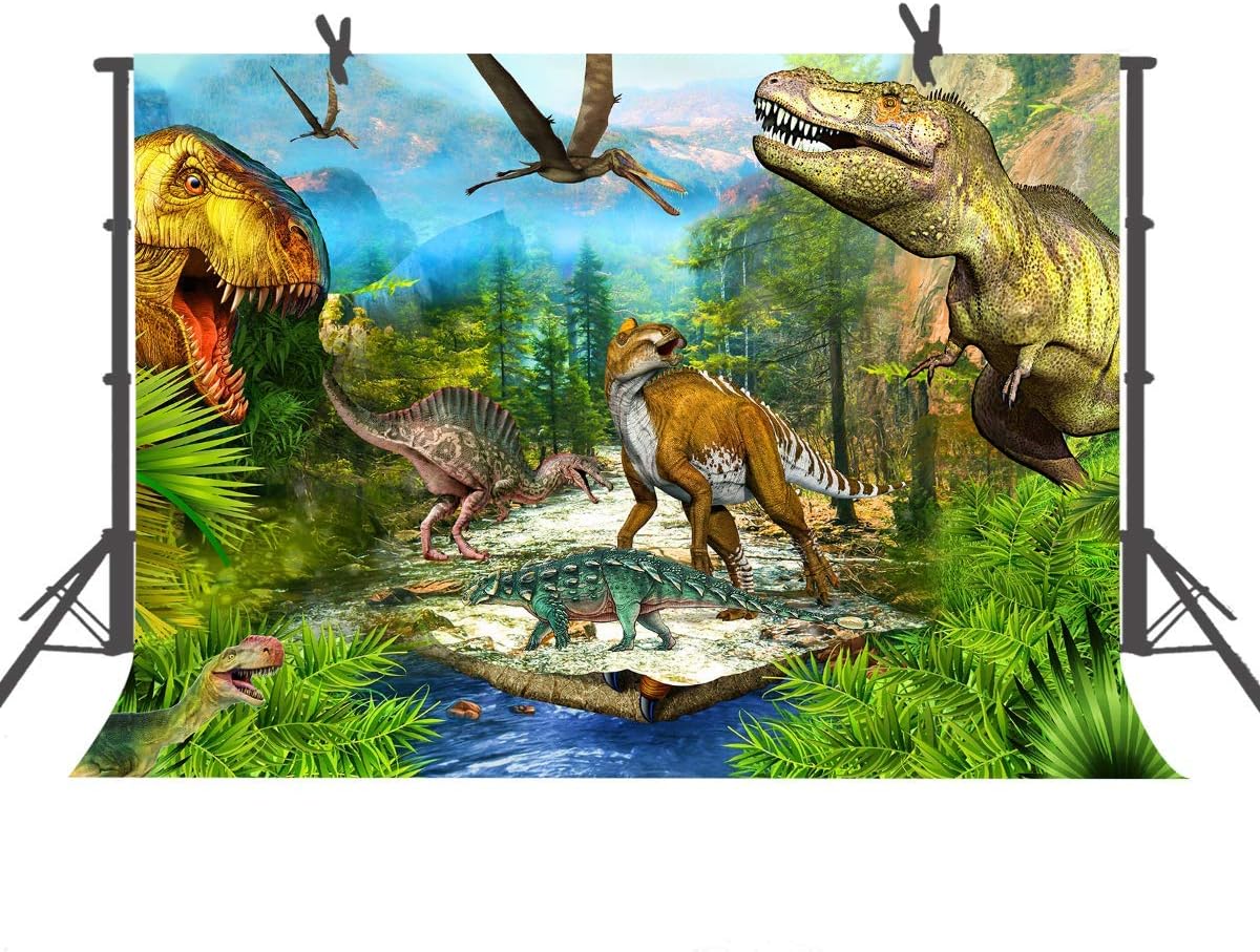5x3ft Amazing Dinosaur World Background Acient Jurassic Photography Backdrop Photo Booth Props LHFU355