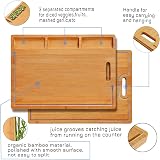 NIUXX Bamboo Cutting Board Extra Large with Compartments & Grooves 50x36x2 cm view 3