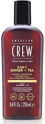 – 3-in-1 Ginger & Tea Shampoo, Conditioner & Body Wash, 250ml, Pflegeshampoo und Duschgel für Männer, Produkt für die tägliche Reinigung von Körper und Haar