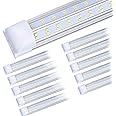 (10-Pack) 8ft LED Shop Light Fixture, 100W 14500LM 6000K, Cold White, V Shape, Clear Cover, Hight Output, Linkable Shop Light