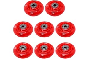 BENLIUDH Inline Skate Wheels With Bearings, 2.5 Inch Roller Blade 64mm Outdoor and Indoor Clear Wheels for Office Chairs, Lug