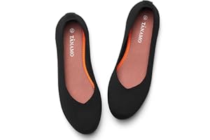 Tanamo Women's Flat Ballet Shoes Knit Flat Shoes for Women Round Toe Slip on Women Flats for Dressy Casual Office Work Wedding Comfort Soft