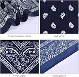 Aomig Bandana Head Scarf Navy Blue Paisley Unisex Multi-Use Headwrap view 4
